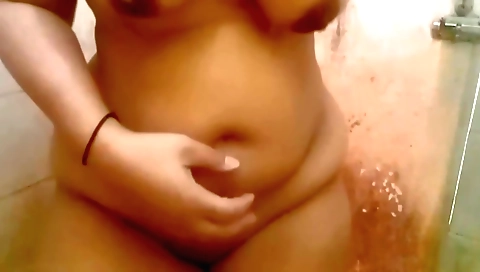 Amateur indian solo female takes shower and is naked