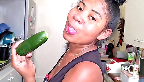 Brunette in a white dress gets herself stretched in bed